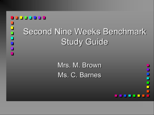 Second Nine Weeks Benchmark Study Guide