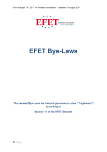 Section 11 of the EFET Statutes