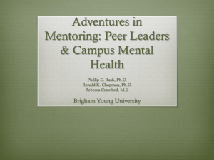 Adventures in Mentoring: Peer Leaders & Campus Mental Health