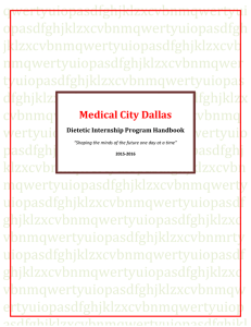 Program Handbook - Medical City Dietetic Internship Program
