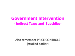 Effect of indirect taxes&subsidies