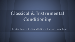 Classical & Instrumental Conditioning - unh