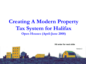 Tax Reform Presentation - Halifax Regional Municipality