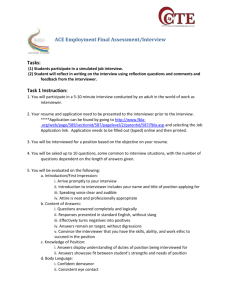 ACE Employment Final Assessment/Interview Tasks