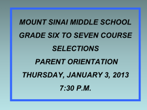grade 7 honors semester 1 - Mount Sinai School District