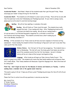 Dear Families, Week of November 25th Accelerated Reader: Good