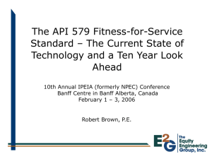 The API 579 Fitness-for-Service Standard