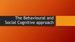 The Behavioural and Social Cognitive approach