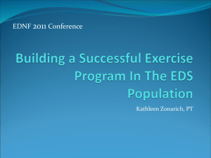 Developing An Exercise Program In The EDS Population
