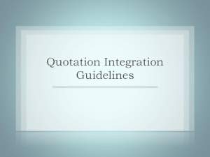 Quotation Integration Guidelines