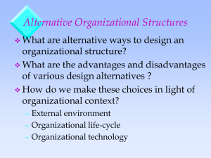 Alternative Organizational Structures