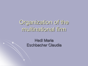 Organization of the multinational firm