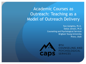 Teaching as Outreach: The BYU Counseling