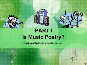 PART I Is Music Poetry?