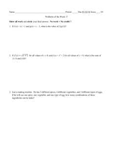 Name Period _____ Due 01/22/16 Score____/10 Problems of the