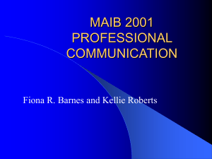 MAIB 2001 PROFESSIONAL COMMUNICATION