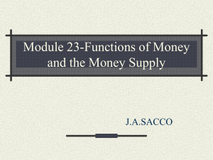 Modules 22-23- The Definition and Measurement of Money