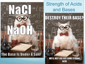 19.2 Strengths of Acids and Bases