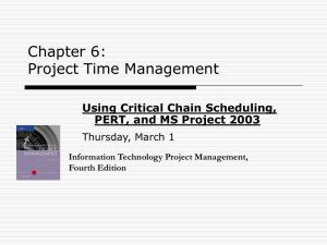 Thursday, Mar 1 - Chapter 6 - Project Time Management