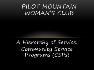 Club Overview - Pilot Mountain Woman's Club