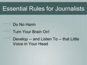 Michelle's 3 Key Rules for New Journalists