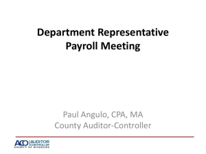 Department Rep Meeting - Auditor