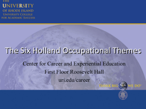 Powerpoint: Holland Occupational Themes — Verification Process