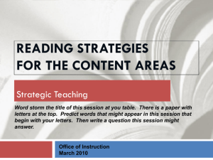 Reading Strategies in the Content Areas