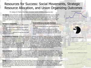 Resources for Success: Social Movements, Strategic Resource