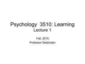 Psychology 5310: Learning