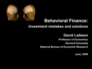 Behavioral Finance - Harvard University