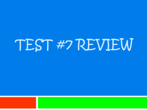 Test #7 Review