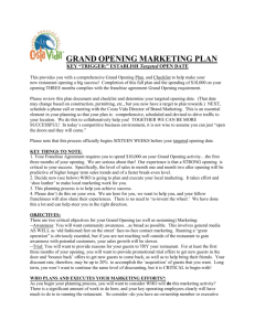 grand opening marketing plan - Costa Vida Franchise Center