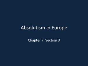 Pelham WH 7-3 Absolutism in Europe