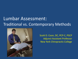 Assessment of the Lumbar Spine