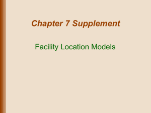 Chapter S7 Facility Location Models