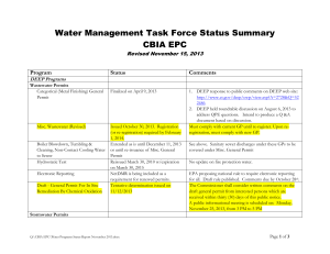 Water Programs Status Report