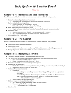 Chapter 9-2: Role of the President
