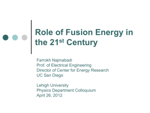 PowerPoint - Fusion Energy Research Program