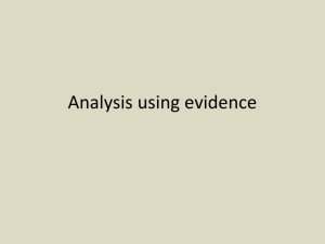 Analysis using evidence