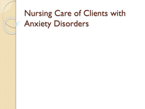 Nursing Care For Anxiety Disorder