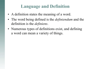 Language and Definition