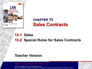 CHAPTER 12 Sales Contracts