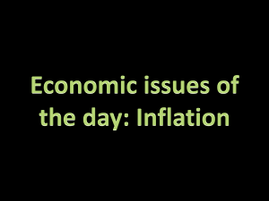 Economic issues of the day: Inflation