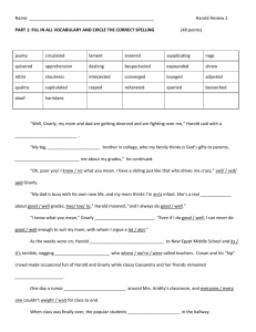 Name: Harold Review 2 PART 1: FILL IN ALL VOCABULARY AND