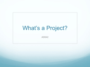 Projects and their definitions