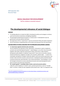 Discussion Paper: social dialogue for development