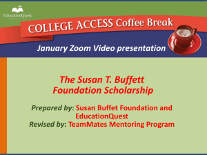 January (Susan Buffett scholarship) - TeamMates Post