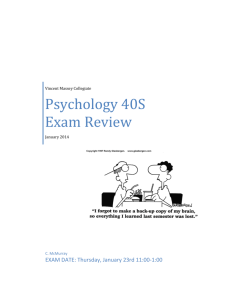Psychology 40S Exam Review