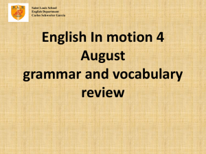 English In motion 4 March grammar and vocabulary review